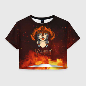Женская футболка Crop-top 3D с принтом Valheim девушка воин в городе Новоалтайск, 100% полиэстер | круглая горловина, длина футболки до линии талии, рукава с отворотами | fantasy | mmo | valheim | valve | валхейм | вальхейм | викинги | выживалка | игра | королевская битва | ммо | ролевая игра | фэнтази