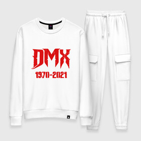 Женский костюм хлопок с принтом DMX - Rest In Peace в городе Новоалтайск, 100% хлопок | на свитшоте круглая горловина, мягкая резинка по низу. Брюки заужены к низу, на них два вида карманов: два 