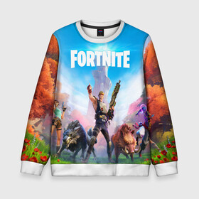 Детский свитшот 3D с принтом Fortnite Новая Глава в городе Новоалтайск, 100% полиэстер | свободная посадка, прямой крой, мягкая тканевая резинка на рукавах и понизу свитшота | 2 глава | epic games | fortnite | jonesy | джонси | джоунзи | фортнайт