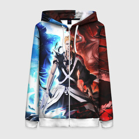 Женская толстовка 3D на молнии с принтом Bleach Ichigo Kurosaki в городе Новоалтайск, 100% полиэстер | длина до линии бедра, манжеты и пояс оформлены мягкой тканевой резинкой, двухслойный капюшон со шнурком для регулировки, спереди молния, по бокам два кармана | anime | art | bleach | ichigo | kurosaki | lorde | manga | vasto | аниме | арт | блич | ичиго | куросаки | меч