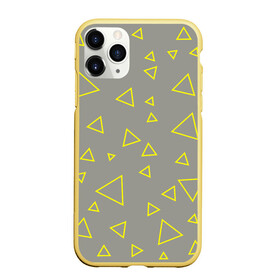 Чехол для iPhone 11 Pro матовый с принтом Желтый и серый | Yellow & gray в городе Новоалтайск, Силикон |  | gray | triangle | yellow | желтый | серый | треугольник