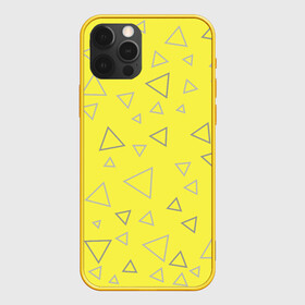 Чехол для iPhone 12 Pro Max с принтом Желтый и серый | Yellow & gray в городе Новоалтайск, Силикон |  | Тематика изображения на принте: gray | triangle | yellow | желтый | серый | треугольник
