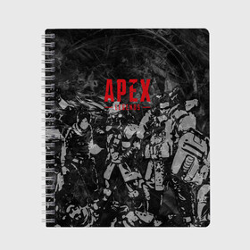 Тетрадь с принтом Apex Legends / Легенды Апекса в городе Новоалтайск, 100% бумага | 48 листов, плотность листов — 60 г/м2, плотность картонной обложки — 250 г/м2. Листы скреплены сбоку удобной пружинной спиралью. Уголки страниц и обложки скругленные. Цвет линий — светло-серый
 | apex legends | game | апекс ледженс | бладхаунд | герои | гибралтар | игра | каустик | мираж | патфайндер | персонажи | рейф