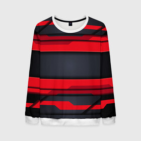 Мужской свитшот 3D с принтом Red and Black 3D abstract в городе Новоалтайск, 100% полиэстер с мягким внутренним слоем | круглый вырез горловины, мягкая резинка на манжетах и поясе, свободная посадка по фигуре | luxury | versace | vip | абстракция | версаче | вип | паттерн | роскошь | текстуры