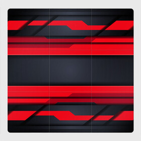 Магнитный плакат 3Х3 с принтом Red and Black 3D abstract в городе Новоалтайск, Полимерный материал с магнитным слоем | 9 деталей размером 9*9 см | luxury | versace | vip | абстракция | версаче | вип | паттерн | роскошь | текстуры