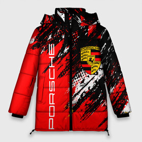 Женская зимняя куртка Oversize с принтом PORSCHE / ПОРШЕ / ГРАНЖ в городе Новоалтайск, верх — 100% полиэстер; подкладка — 100% полиэстер; утеплитель — 100% полиэстер | длина ниже бедра, силуэт Оверсайз. Есть воротник-стойка, отстегивающийся капюшон и ветрозащитная планка. 

Боковые карманы с листочкой на кнопках и внутренний карман на молнии | 911 | auto | carrera | cayenne | grunge | macan | porsche | sportcar | taycan | автомобиль | гранж | каен | карера | красный. | макан | порш | порше | спорт | спорткар | тайкан | царапины