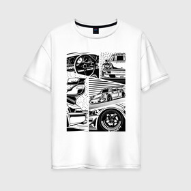Женская футболка хлопок Oversize с принтом PORSCHE / ПОРШЕ / КОЛЛАЖ в городе Новоалтайск, 100% хлопок | свободный крой, круглый ворот, спущенный рукав, длина до линии бедер
 | 911 | auto | carrera | cayenne | collage. | macan | porsche | sportcar | taycan | автомобиль | каен | карера | коллаж | макан | порш | порше | спорт | спорткар | тайкан