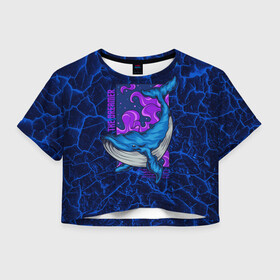 Женская футболка Crop-top 3D с принтом Кит мечтатель The dreamer в городе Новоалтайск, 100% полиэстер | круглая горловина, длина футболки до линии талии, рукава с отворотами | the dreamer | вода | волны | кит | мечта | мечтатель | море | океан | подводный мир | рыба