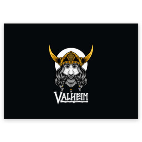 Поздравительная открытка с принтом Valheim Viking в городе Новоалтайск, 100% бумага | плотность бумаги 280 г/м2, матовая, на обратной стороне линовка и место для марки
 | fantasy | mmo | valheim | valve | валхейм | вальхейм | викинги | выживалка | игра | королевская битва | ммо | ролевая игра | фэнтази