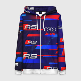 Женская толстовка 3D на молнии с принтом AUDI RS SPORT / АУДИ РС СПОРТ в городе Новоалтайск, 100% полиэстер | длина до линии бедра, манжеты и пояс оформлены мягкой тканевой резинкой, двухслойный капюшон со шнурком для регулировки, спереди молния, по бокам два кармана | audi | car | q5 | q6 | q7 | rs. | sportcar | а3 | а4 | а6 | а8 | авто | автомобиль | ауди | рс | спорт | спорткар