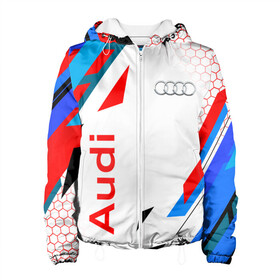 Женская куртка 3D с принтом AUDI / АУДИ / SPORT в городе Новоалтайск, ткань верха — 100% полиэстер, подклад — флис | прямой крой, подол и капюшон оформлены резинкой с фиксаторами, два кармана без застежек по бокам, один большой потайной карман на груди. Карман на груди застегивается на липучку | audi | car | q5 | q6 | q7 | rs | sportcar | а3 | а4 | а6 | а8 | авто | автомобиль | ауди | рс. | спорт | спорткар