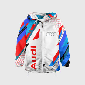 Детская ветровка 3D с принтом AUDI / АУДИ / SPORT в городе Новоалтайск, 100% полиэстер | подол и капюшон оформлены резинкой с фиксаторами, по бокам два кармана без застежек, один потайной карман на груди | audi | car | q5 | q6 | q7 | rs | sportcar | а3 | а4 | а6 | а8 | авто | автомобиль | ауди | рс. | спорт | спорткар