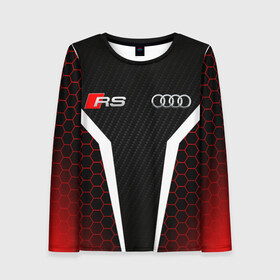 Женский лонгслив 3D с принтом AUDI RS / АУДИ РС / МЕТАЛЛ в городе Новоалтайск, 100% полиэстер | длинные рукава, круглый вырез горловины, полуприлегающий силуэт | audi | car | q5 | q6 | q7 | rs | sportcar | steel | а3 | а4 | а6 | а8 | авто | автомобиль | ауди | железо | металл | рс | соты | спорт | спорткар | цинк.