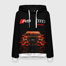 Женская толстовка 3D с принтом AUDI RS 5 FIRE / АУДИ РС 5 в городе Новоалтайск, 100% полиэстер  | двухслойный капюшон со шнурком для регулировки, мягкие манжеты на рукавах и по низу толстовки, спереди карман-кенгуру с мягким внутренним слоем. | audi | car | fire. | q5 | q6 | q7 | rs 5 | sportcar | а3 | а4 | а6 | а8 | авто | автомобиль | ауди | огонь | рс 5 | спорт | спорткар