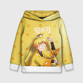 Детская толстовка 3D с принтом Zenitsu Agatsuma Kimetsu no Yaiba в городе Новоалтайск, 100% полиэстер | двухслойный капюшон со шнурком для регулировки, мягкие манжеты на рукавах и по низу толстовки, спереди карман-кенгуру с мягким внутренним слоем | demon slayer | kamado | kimetsu no yaiba | nezuko | tanjiro | аниме | гию томиока | зеницу агацума | иноске хашибира | камадо | клинок | корзинная девочка | манга | музан кибуцуджи | незуко | рассекающий демонов | танджиро