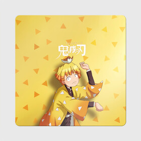 Магнит виниловый Квадрат с принтом Zenitsu Agatsuma Kimetsu no Yaiba в городе Новоалтайск, полимерный материал с магнитным слоем | размер 9*9 см, закругленные углы | demon slayer | kamado | kimetsu no yaiba | nezuko | tanjiro | аниме | гию томиока | зеницу агацума | иноске хашибира | камадо | клинок | корзинная девочка | манга | музан кибуцуджи | незуко | рассекающий демонов | танджиро