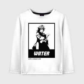 Детский лонгслив хлопок с принтом WATER Giyu Tomioka в городе Новоалтайск, 100% хлопок | круглый вырез горловины, полуприлегающий силуэт, длина до линии бедер | demon slayer | kamado | kimetsu no yaiba | nezuko | tanjiro | аниме | гию томиока | зеницу агацума | иноске хашибира | камадо | клинок | корзинная девочка | манга | музан кибуцуджи | незуко | рассекающий демонов | танджиро