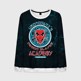 Мужской свитшот 3D с принтом Demon Slayer ACADEMY в городе Новоалтайск, 100% полиэстер с мягким внутренним слоем | круглый вырез горловины, мягкая резинка на манжетах и поясе, свободная посадка по фигуре | demon slayer | kamado | kimetsu no yaiba | nezuko | tanjiro | аниме | гию томиока | зеницу агацума | иноске хашибира | камадо | клинок | корзинная девочка | манга | музан кибуцуджи | незуко | рассекающий демонов | танджиро