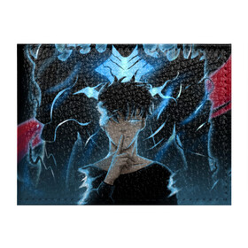 Обложка для студенческого билета с принтом Solo leveling Manga в городе Новоалтайск, натуральная кожа | Размер: 11*8 см; Печать на всей внешней стороне | anime | manga | solo leveling | аниме | манга | поднятие уровня в одиночку | улыбка | хэллоуин