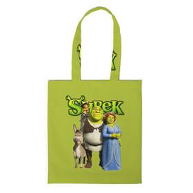 Шоппер 3D с принтом Шрек/Shrek в городе Новоалтайск, 100% полиэстер | Плотность: 200 г/м2; Размер: 34×35 см; Высота лямок: 30 см | cartoon | fiona | shrek | болото | детям | комедия | кот в сапогах | мультик | огр | осел | персонажи мультфильмов | тролль | фиона | шрек