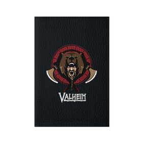 Обложка для паспорта матовая кожа с принтом Valheim Viking Bear в городе Новоалтайск, натуральная матовая кожа | размер 19,3 х 13,7 см; прозрачные пластиковые крепления | Тематика изображения на принте: fantasy | mmo | valheim | valve | валхейм | вальхейм | викинги | выживалка | игра | королевская битва | ммо | ролевая игра | фэнтази