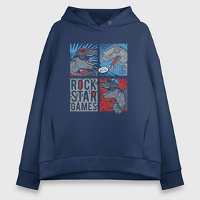 Женское худи Oversize хлопок с принтом Rock Star Dino Динозавр геймер в городе Новоалтайск, френч-терри — 70% хлопок, 30% полиэстер. Мягкий теплый начес внутри —100% хлопок | боковые карманы, эластичные манжеты и нижняя кромка, капюшон на магнитной кнопке | dino | games | roar | rock | rock star | t rex | дино | динозавр | динозавры | рок | рокер