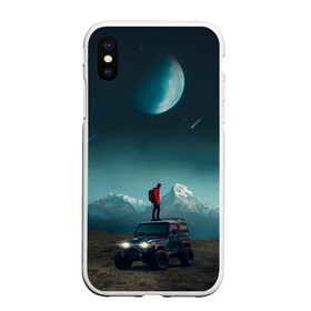 Чехол для iPhone XS Max матовый с принтом Космос в горах в городе Новоалтайск, Силикон | Область печати: задняя сторона чехла, без боковых панелей | горы | звёзды | космос | луна | небо | фантастика | чудо