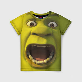 Детская футболка 3D с принтом Shrek Шрек в городе Новоалтайск, 100% гипоаллергенный полиэфир | прямой крой, круглый вырез горловины, длина до линии бедер, чуть спущенное плечо, ткань немного тянется | Тематика изображения на принте: 20 | 4к | boots | cat | donkey | fiona | green | in | me | meme | memes | once | shrek | somebody | told | в | зеленый | кот | лет | мем | мемы | мульт | мультфильм | огр | огры | осел | сапогах | фиона | шрек