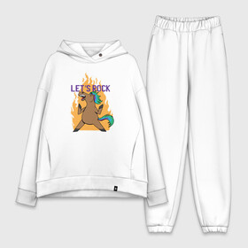Женский костюм хлопок Oversize с принтом Lets Rock Horse в городе Новоалтайск,  |  | heavy metal | retro | rock merch | rocker | vintage | вдарим рок | вжарим рок | винтаж | конь | лошадка | лошадь | огонь | пламя | ретро | рок мерч | рок музыка | рокер | хеви метал | хэви металл