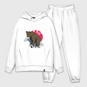 Мужской костюм хлопок OVERSIZE с принтом Japanese Anime Bear в городе Новоалтайск,  |  | Тематика изображения на принте: art | bears | great wave | kanji | manga | sun | vintage | аниме | арт | бурый медведь | винтаж | волна | горы | животные | иероглифы | камни | кандзи | манга | медведь | медвежонок | мишка | природа | рисунок | скалы | япония