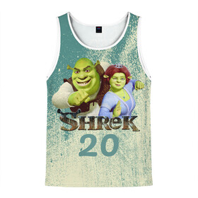 Мужская майка 3D с принтом Shrek в городе Новоалтайск, 100% полиэстер | круглая горловина, приталенный силуэт, длина до линии бедра. Пройма и горловина окантованы тонкой бейкой | dreamworks | shrek | арт | лого | мультфильм | постер | шрек