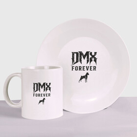 Набор: тарелка + кружка с принтом DMX Forever в городе Новоалтайск, керамика | Кружка: объем — 330 мл, диаметр — 80 мм. Принт наносится на бока кружки, можно сделать два разных изображения. 
Тарелка: диаметр - 210 мм, диаметр для нанесения принта - 120 мм. | dmx | dog | earl simmons | hip hop | music | new york | rap | rapper | rip | ruff ryders | диэмикс | музыка | нью йорк | пёс | рэп | рэпер | хипхоп | эрл симмонс