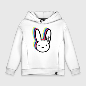 Детское худи Oversize хлопок с принтом Bad Bunny logo в городе Новоалтайск, френч-терри — 70% хлопок, 30% полиэстер. Мягкий теплый начес внутри —100% хлопок | боковые карманы, эластичные манжеты и нижняя кромка, капюшон на магнитной кнопке | bad bunny | benito antonio martnez ocasio | hip hop | latin trap | logo | music | rap | rnb | singer | star | бенито антонио мартинес окасио | звезда | латинский трэп | логотип | музыка | певец | рнб | рэп | хип хоп