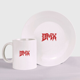 Набор: тарелка + кружка с принтом DMX Logo в городе Новоалтайск, керамика | Кружка: объем — 330 мл, диаметр — 80 мм. Принт наносится на бока кружки, можно сделать два разных изображения. 
Тарелка: диаметр - 210 мм, диаметр для нанесения принта - 120 мм. | dmx | dog | earl simmons | hip hop | music | new york | rap | rapper | rip | ruff ryders | диэмикс | музыка | нью йорк | пёс | рэп | рэпер | хипхоп | эрл симмонс
