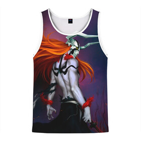 Мужская майка 3D с принтом Bleach Ichigo Kurosaki в городе Новоалтайск, 100% полиэстер | круглая горловина, приталенный силуэт, длина до линии бедра. Пройма и горловина окантованы тонкой бейкой | Тематика изображения на принте: anime | art | bleach | ichigo | kurosaki | lorde | manga | vasto | аниме | арт | блич | ичиго | куросаки