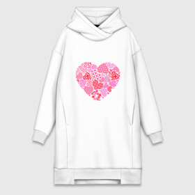 Платье-худи хлопок с принтом Pink heart в городе Новоалтайск,  |  | Тематика изображения на принте: heart | love | девушки | лето | любовь | розовый | серце | цветы
