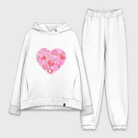 Женский костюм хлопок Oversize с принтом Pink heart в городе Новоалтайск,  |  | Тематика изображения на принте: heart | love | девушки | лето | любовь | розовый | серце | цветы