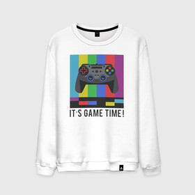 Мужской свитшот хлопок с принтом ITS GAME TIME! ВРЕМЯ ИГРАТЬ в городе Новоалтайск, 100% хлопок |  | game | gamer | играть | игрок | игроку | игрушка | игры | консоль | приставка