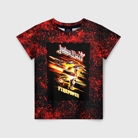 Детская футболка 3D с принтом JUDAS PRIEST rock в городе Новоалтайск, 100% гипоаллергенный полиэфир | прямой крой, круглый вырез горловины, длина до линии бедер, чуть спущенное плечо, ткань немного тянется | Тематика изображения на принте: judas priest | гленн типтон | йен хилл | роб хэлфорд | скотт трэвис | хард рок | хеви метал