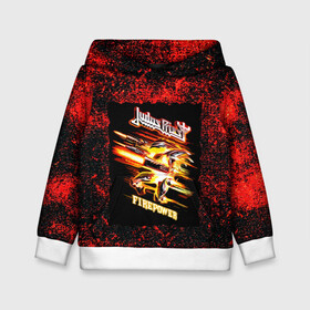 Детская толстовка 3D с принтом JUDAS PRIEST rock в городе Новоалтайск, 100% полиэстер | двухслойный капюшон со шнурком для регулировки, мягкие манжеты на рукавах и по низу толстовки, спереди карман-кенгуру с мягким внутренним слоем | judas priest | гленн типтон | йен хилл | роб хэлфорд | скотт трэвис | хард рок | хеви метал