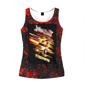 Женская майка 3D с принтом JUDAS PRIEST rock в городе Новоалтайск, 100% полиэстер | круглая горловина, прямой силуэт, длина до линии бедра | judas priest | гленн типтон | йен хилл | роб хэлфорд | скотт трэвис | хард рок | хеви метал