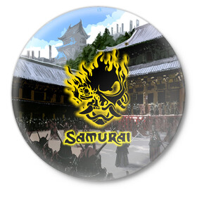 Значок с принтом SAMURAI & CYBERPUNK 2077 в городе Новоалтайск,  металл | круглая форма, металлическая застежка в виде булавки | Тематика изображения на принте: 2077 | cd projekt red | cyberpunk | cyberpunk 2077 | game | samurai | арт | будущее | видеоигра | игра | киберпанк | киберпанк 2077 | киборг | киборги