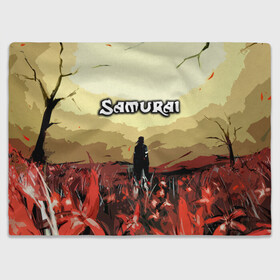 Плед 3D с принтом SAMURAI PROJECT RED в городе Новоалтайск, 100% полиэстер | закругленные углы, все края обработаны. Ткань не мнется и не растягивается | 2077 | cd projekt red | cyberpunk | cyberpunk 2077 | game | samurai | арт | будущее | видеоигра | игра | киберпанк | киберпанк 2077 | киборг | киборги