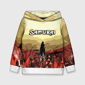 Детская толстовка 3D с принтом SAMURAI PROJECT RED в городе Новоалтайск, 100% полиэстер | двухслойный капюшон со шнурком для регулировки, мягкие манжеты на рукавах и по низу толстовки, спереди карман-кенгуру с мягким внутренним слоем | Тематика изображения на принте: 2077 | cd projekt red | cyberpunk | cyberpunk 2077 | game | samurai | арт | будущее | видеоигра | игра | киберпанк | киберпанк 2077 | киборг | киборги