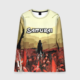 Мужской лонгслив 3D с принтом SAMURAI PROJECT RED в городе Новоалтайск, 100% полиэстер | длинные рукава, круглый вырез горловины, полуприлегающий силуэт | 2077 | cd projekt red | cyberpunk | cyberpunk 2077 | game | samurai | арт | будущее | видеоигра | игра | киберпанк | киберпанк 2077 | киборг | киборги