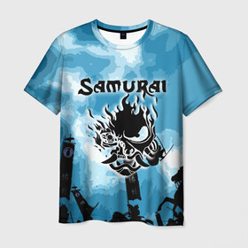 Мужская футболка 3D с принтом SAMURAI KING 2077 в городе Новоалтайск, 100% полиэфир | прямой крой, круглый вырез горловины, длина до линии бедер | Тематика изображения на принте: 2077 | cd projekt red | cyberpunk | cyberpunk 2077 | game | samurai | арт | будущее | видеоигра | игра | киберпанк | киберпанк 2077 | киборг | киборги