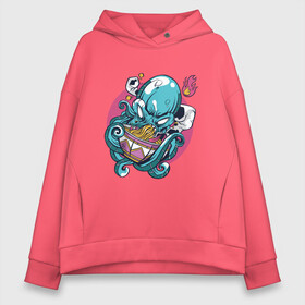 Женское худи Oversize хлопок с принтом Anime Octopus eating Ramen в городе Новоалтайск, френч-терри — 70% хлопок, 30% полиэстер. Мягкий теплый начес внутри —100% хлопок | боковые карманы, эластичные манжеты и нижняя кромка, капюшон на магнитной кнопке | anime | cook | fish | food | japan | kanji | kraken | manga | octopus | ramen | волны | еда | кандзи | катакана | кок | лапша | море | надписи | океан | осьминог | палочки | повар | рыба | символы | хирагана | япония | японские иероглифы