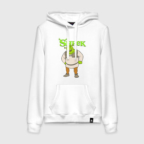 Женская толстовка с принтом Shrek | Шрек (Z) в городе Новоалтайск, френч-терри, мягкий теплый начес внутри (100% хлопок) | карман-кенгуру, эластичные манжеты и нижняя кромка, капюшон с подкладом и шнурком | dreamworks | shrek | зелёный огр | мульт | мультфильм | приключения