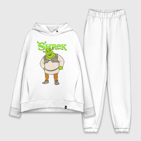 Женский костюм хлопок Oversize с принтом Shrek | Шрек (Z) в городе Новоалтайск,  |  | dreamworks | shrek | зелёный огр | мульт | мультфильм | приключения
