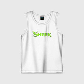 Детская майка хлопок с принтом Shrek | Logo (Z) в городе Новоалтайск,  |  | dreamworks | logo | shrek | зелёный огр | мульт | мультфильм | приключения